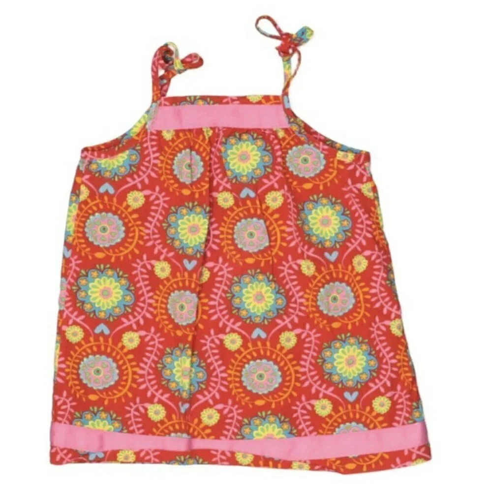 80‎ Hanna Andersson Sz 2 Girl’s Pink Orange Cotton Pillowcase Dress